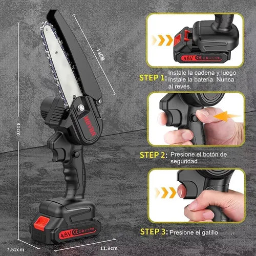 Motosierra Inalámbrica Portátil de 750W